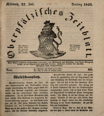 Oberpfälzisches Zeitblatt (Amberger Tagblatt) Mittwoch 27. Juli 1842