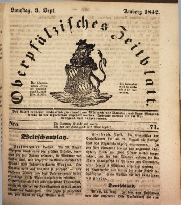 Oberpfälzisches Zeitblatt (Amberger Tagblatt) Samstag 3. September 1842