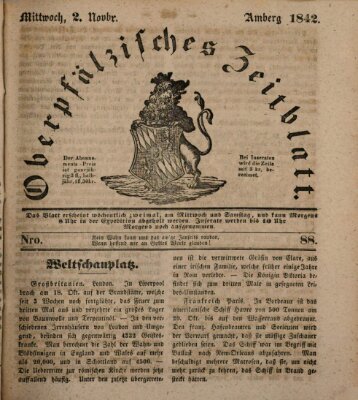 Oberpfälzisches Zeitblatt (Amberger Tagblatt) Mittwoch 2. November 1842