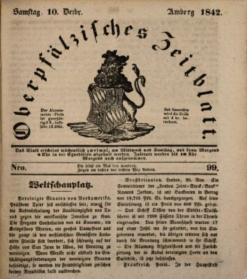 Oberpfälzisches Zeitblatt (Amberger Tagblatt) Samstag 10. Dezember 1842