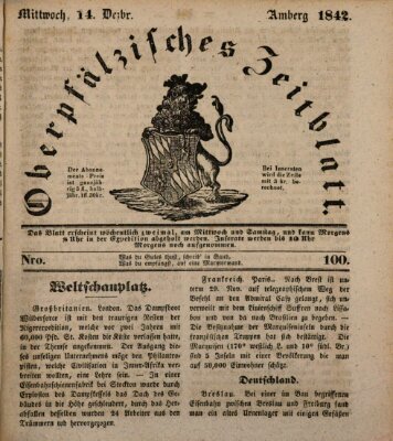 Oberpfälzisches Zeitblatt (Amberger Tagblatt) Mittwoch 14. Dezember 1842