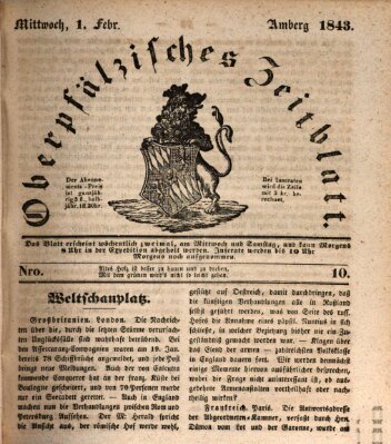 Oberpfälzisches Zeitblatt (Amberger Tagblatt) Mittwoch 1. Februar 1843