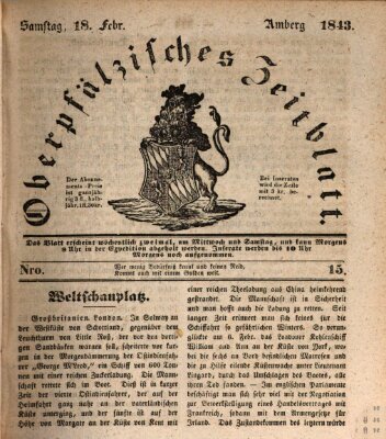 Oberpfälzisches Zeitblatt (Amberger Tagblatt) Samstag 18. Februar 1843