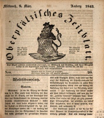 Oberpfälzisches Zeitblatt (Amberger Tagblatt) Mittwoch 8. März 1843