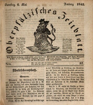 Oberpfälzisches Zeitblatt (Amberger Tagblatt) Samstag 6. Mai 1843