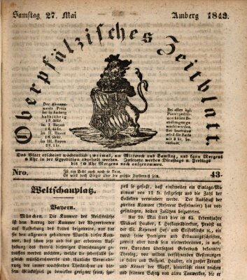 Oberpfälzisches Zeitblatt (Amberger Tagblatt) Samstag 27. Mai 1843