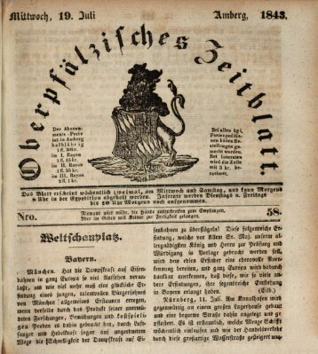 Oberpfälzisches Zeitblatt (Amberger Tagblatt) Mittwoch 19. Juli 1843