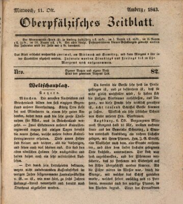 Oberpfälzisches Zeitblatt (Amberger Tagblatt) Mittwoch 11. Oktober 1843