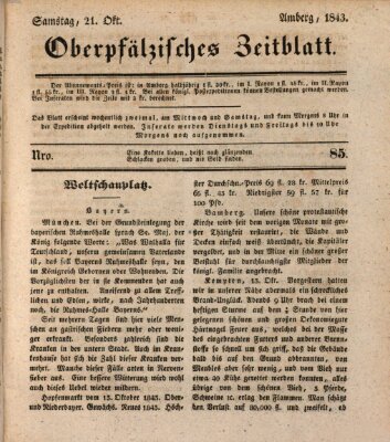 Oberpfälzisches Zeitblatt (Amberger Tagblatt) Samstag 21. Oktober 1843