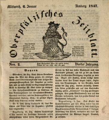 Oberpfälzisches Zeitblatt (Amberger Tagblatt) Mittwoch 6. Januar 1847