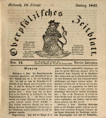 Oberpfälzisches Zeitblatt (Amberger Tagblatt) Mittwoch 10. Februar 1847