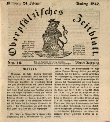 Oberpfälzisches Zeitblatt (Amberger Tagblatt) Mittwoch 24. Februar 1847