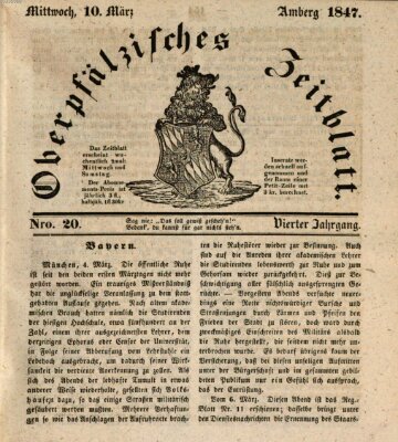 Oberpfälzisches Zeitblatt (Amberger Tagblatt) Mittwoch 10. März 1847