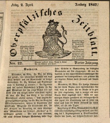 Oberpfälzisches Zeitblatt (Amberger Tagblatt) Freitag 2. April 1847