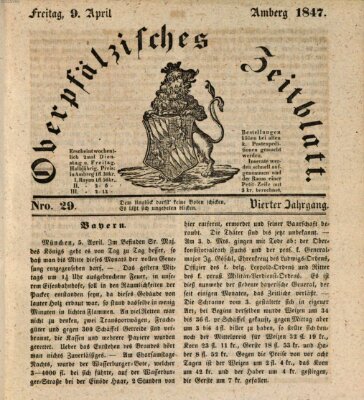 Oberpfälzisches Zeitblatt (Amberger Tagblatt) Freitag 9. April 1847