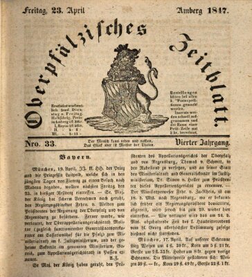 Oberpfälzisches Zeitblatt (Amberger Tagblatt) Freitag 23. April 1847