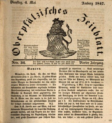 Oberpfälzisches Zeitblatt (Amberger Tagblatt) Dienstag 4. Mai 1847