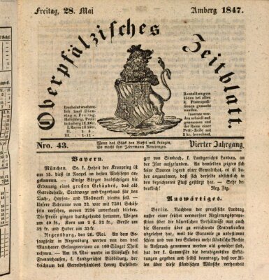 Oberpfälzisches Zeitblatt (Amberger Tagblatt) Freitag 28. Mai 1847