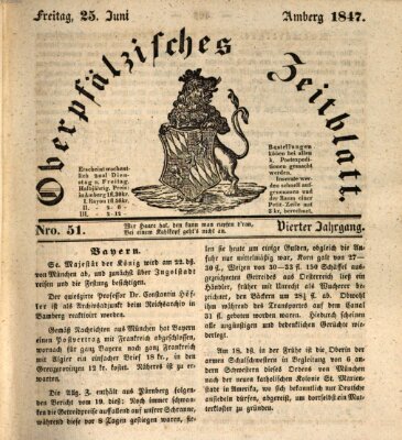 Oberpfälzisches Zeitblatt (Amberger Tagblatt) Freitag 25. Juni 1847