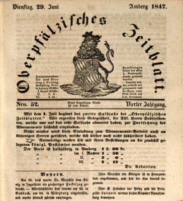 Oberpfälzisches Zeitblatt (Amberger Tagblatt) Dienstag 29. Juni 1847