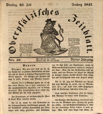 Oberpfälzisches Zeitblatt (Amberger Tagblatt) Dienstag 20. Juli 1847