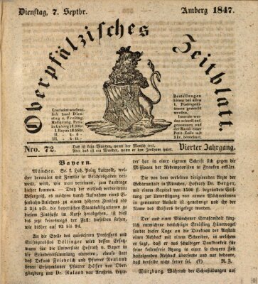 Oberpfälzisches Zeitblatt (Amberger Tagblatt) Dienstag 7. September 1847