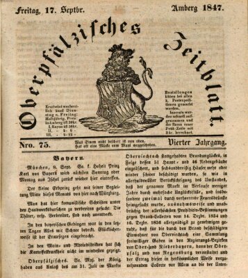 Oberpfälzisches Zeitblatt (Amberger Tagblatt) Freitag 17. September 1847