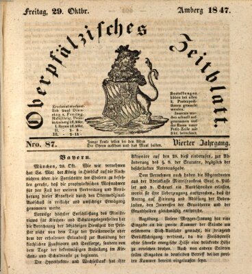 Oberpfälzisches Zeitblatt (Amberger Tagblatt) Freitag 29. Oktober 1847