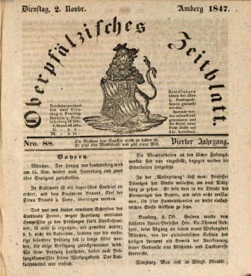 Oberpfälzisches Zeitblatt (Amberger Tagblatt) Dienstag 2. November 1847