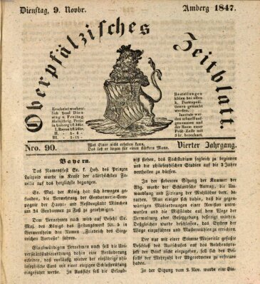 Oberpfälzisches Zeitblatt (Amberger Tagblatt) Dienstag 9. November 1847