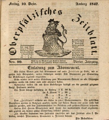 Oberpfälzisches Zeitblatt (Amberger Tagblatt) Freitag 10. Dezember 1847