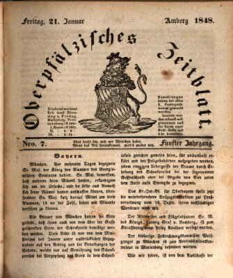 Oberpfälzisches Zeitblatt (Amberger Tagblatt) Freitag 21. Januar 1848