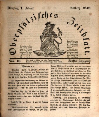 Oberpfälzisches Zeitblatt (Amberger Tagblatt) Dienstag 1. Februar 1848