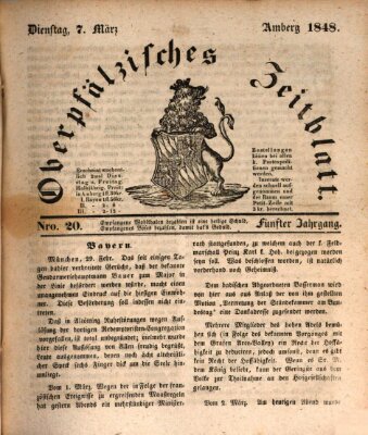 Oberpfälzisches Zeitblatt (Amberger Tagblatt) Dienstag 7. März 1848