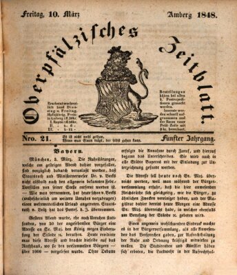 Oberpfälzisches Zeitblatt (Amberger Tagblatt) Freitag 10. März 1848