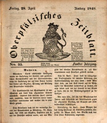 Oberpfälzisches Zeitblatt (Amberger Tagblatt) Freitag 28. April 1848