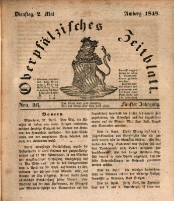 Oberpfälzisches Zeitblatt (Amberger Tagblatt) Dienstag 2. Mai 1848