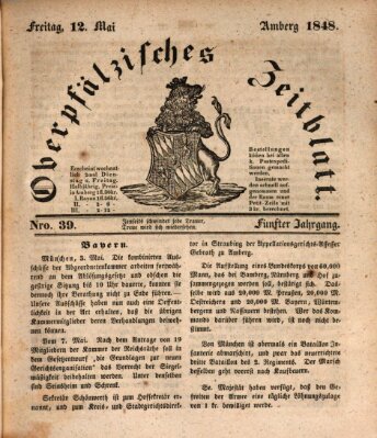 Oberpfälzisches Zeitblatt (Amberger Tagblatt) Freitag 12. Mai 1848