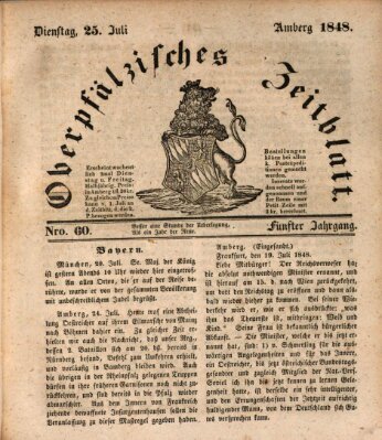 Oberpfälzisches Zeitblatt (Amberger Tagblatt) Dienstag 25. Juli 1848