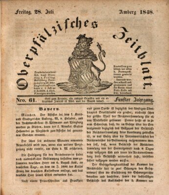 Oberpfälzisches Zeitblatt (Amberger Tagblatt) Freitag 28. Juli 1848