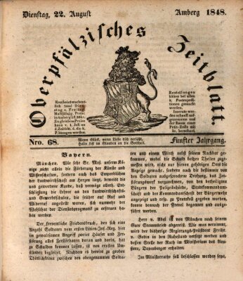 Oberpfälzisches Zeitblatt (Amberger Tagblatt) Dienstag 22. August 1848