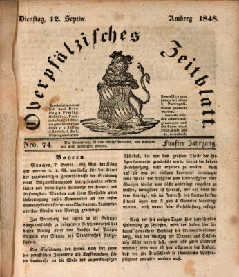 Oberpfälzisches Zeitblatt (Amberger Tagblatt) Dienstag 12. September 1848