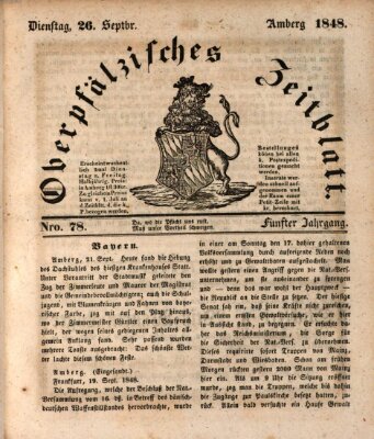 Oberpfälzisches Zeitblatt (Amberger Tagblatt) Dienstag 26. September 1848