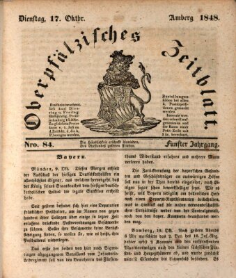 Oberpfälzisches Zeitblatt (Amberger Tagblatt) Dienstag 17. Oktober 1848