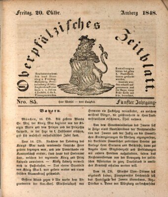 Oberpfälzisches Zeitblatt (Amberger Tagblatt) Freitag 20. Oktober 1848