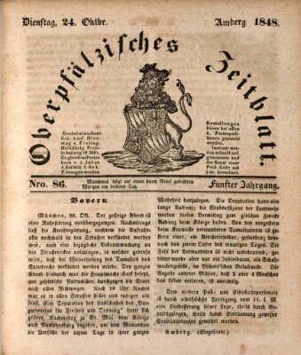 Oberpfälzisches Zeitblatt (Amberger Tagblatt) Dienstag 24. Oktober 1848