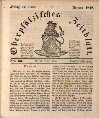 Oberpfälzisches Zeitblatt (Amberger Tagblatt) Freitag 17. November 1848