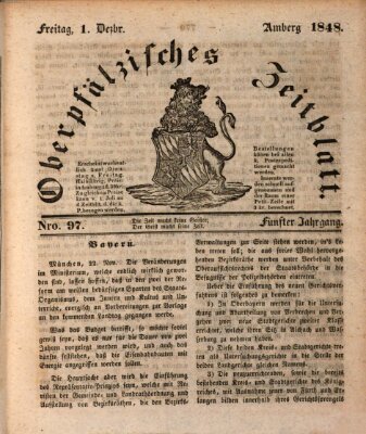 Oberpfälzisches Zeitblatt (Amberger Tagblatt) Freitag 1. Dezember 1848