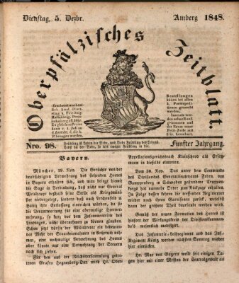 Oberpfälzisches Zeitblatt (Amberger Tagblatt) Dienstag 5. Dezember 1848