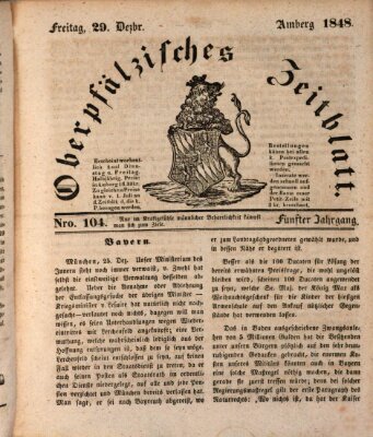 Oberpfälzisches Zeitblatt (Amberger Tagblatt) Freitag 29. Dezember 1848